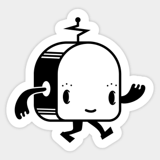 Retro Walking Robot Mascot Sticker